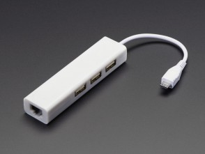 Ethernet Hub and USB Hub w/ Micro USB OTG Connector