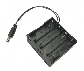 12V Batteriehalter für 8 Stk. 1.5V-AA-Batterien mit Buchse 2.1mm/5.5mm