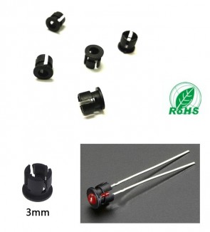 3mm Plastic Flat LED Holder - Pack of 5