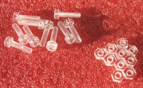 10 Stk. Plastikschrauben Transparent mit Muttern M3x12mm
