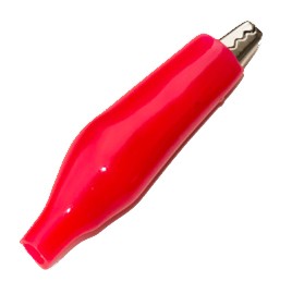 Alligator Clip 35mm, rubber shrouded (Red)