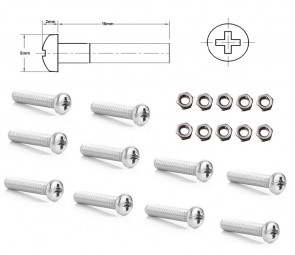 10 pcs. M3X16 screws / Phillips with nuts