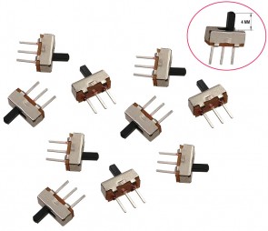 10 Stk. Mini Schiebe Schalter / Slide Switch - ON/ON - Griffhöhe 4mm