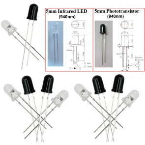 IR-LED und IR-Receiver (Photodiode), 5 pack