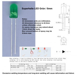 Superhelle LED  Green / 5mm
